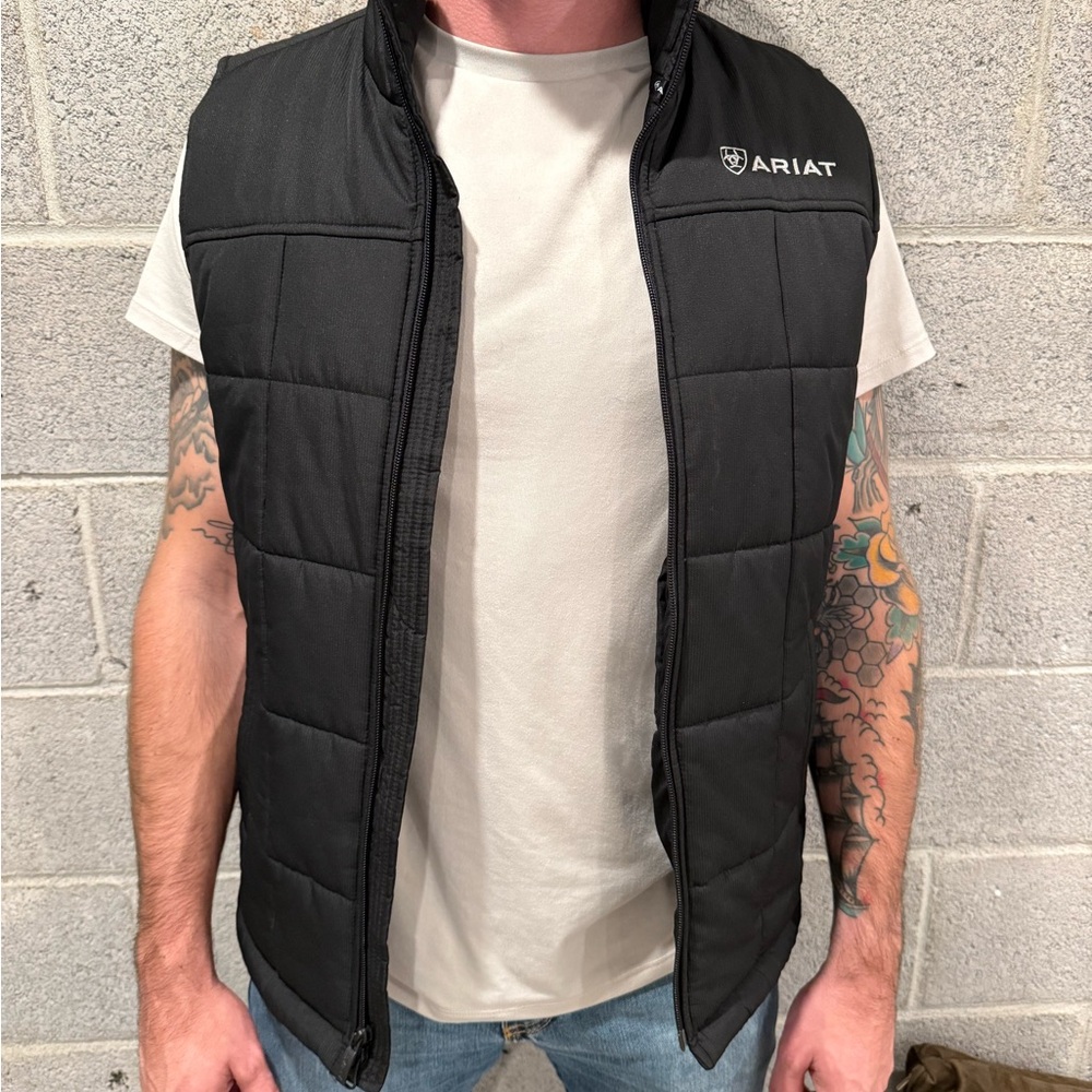 Ariat Black Quilted Vest for Men